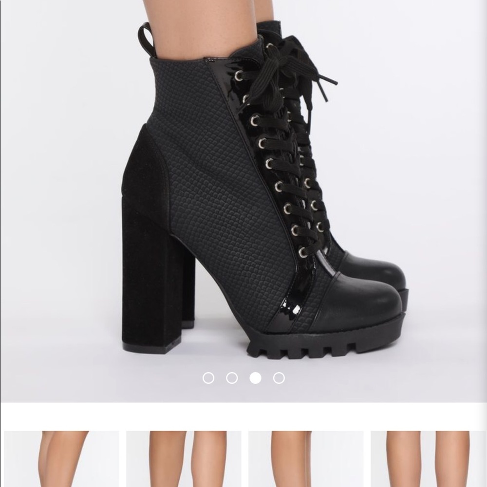 Chunky heel booties